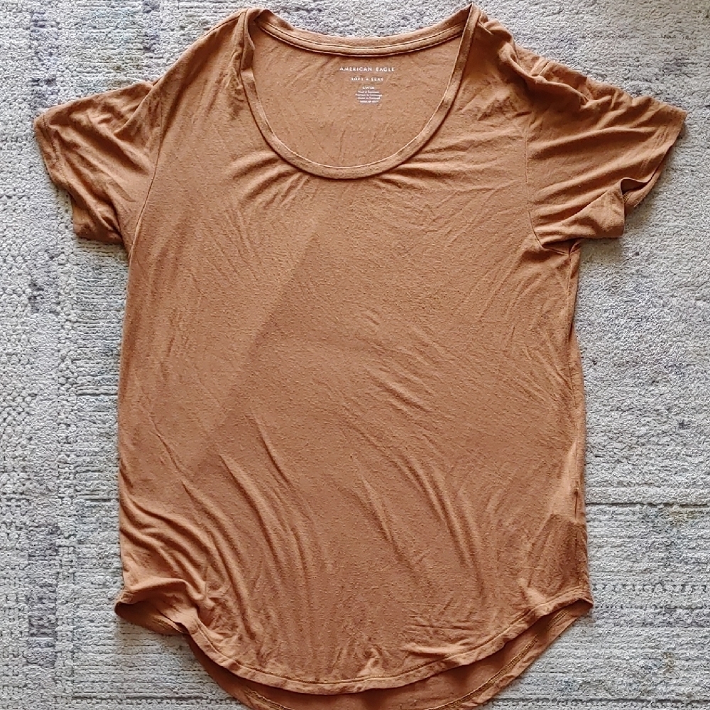 🌞2 For 15! AEO SOFT & SEXY Tan Relaxed Short Sleeve Tee